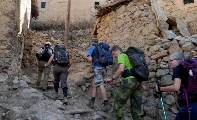 Vandring in i bergstaden Imlil i Atlasbergen